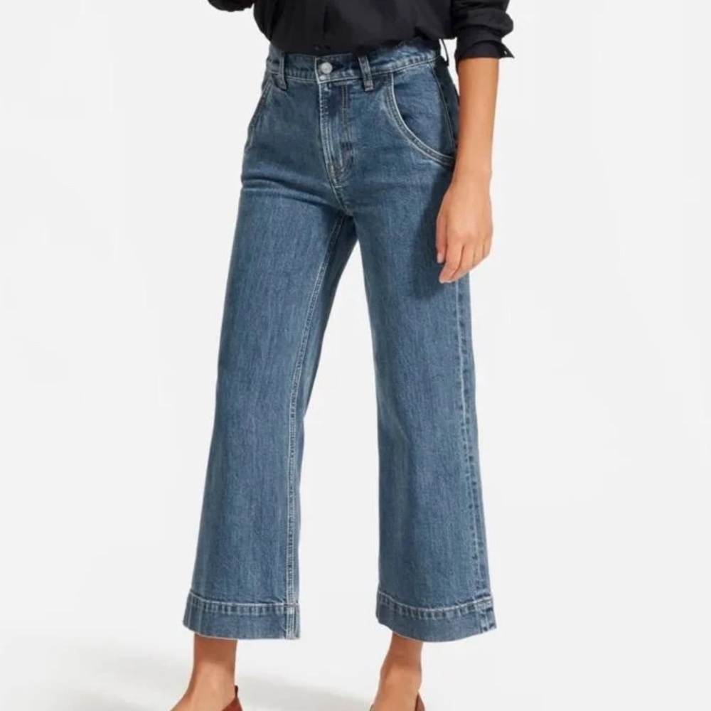 Everlane Wide Leg Crop Jeans White Label Edition 2 size 33  size 16